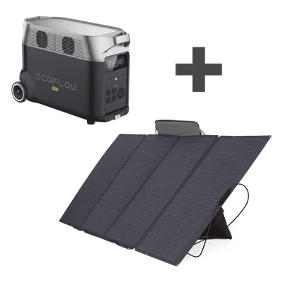 Kit Estación de Energía Portátil / 3600Wh LFP / 5 Salidas CA 3600W / Panel Solar Flexible 400W / WiFi+Bluetooth / 635x285x416 mm / 27 lbs