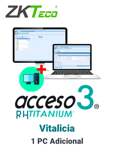 ZKACCESO TITANIUMCOMPADD -  Licencia para 1 PC adicional de adminsitracion de software / Vitalicia