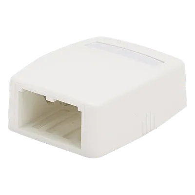 Caja de Montaje en Superficie / 2 Espacios Mini-Com / ABS / 2.1 x 0.98 x 2.6 in / Blanco Mate