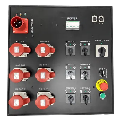 Controlador de Polipastos Eléctricos / 6 Canales / Trifásico 110V AC 60Hz / Control Directo / Chasis Metálico Touring-Grade