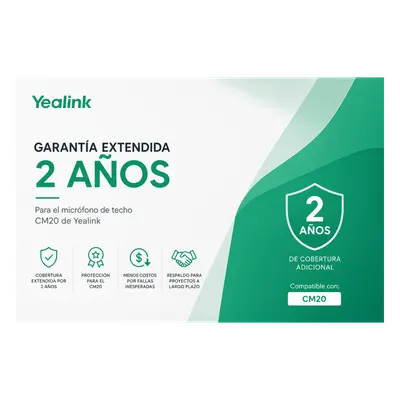 Garantia Extendida de 2 años para Microfono de Techo CM20 de Yealink