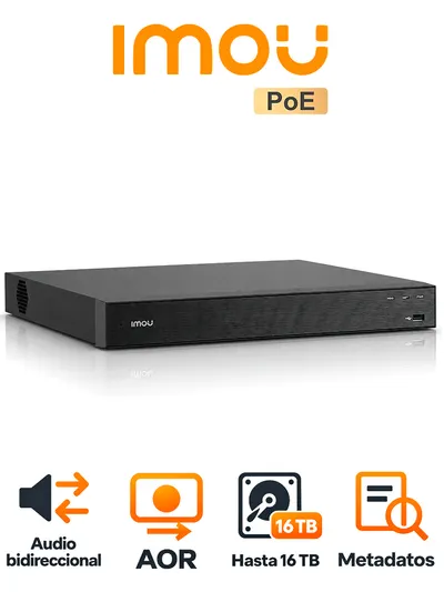 Grabador NVR IMOU NVR-N236-16P-8A0E de 36 canales con PoE