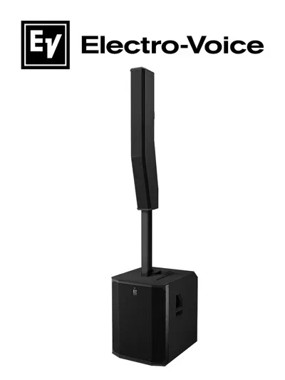 ElectroVoice M_EVOLVE90 - Sistema de Altavoz Portatil Amplificado / Bluetooth / Columna 8x4.7" / Subwoofer 18" / Negro