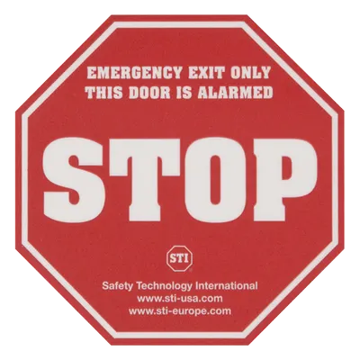 Etiqueta de Advertencia / Puerta con Alarma / Adhesivo / Resistente a Condiciones Extremas / Tamaño Estándar Comercial