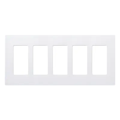 Placa de pared decorativa Lutron CW5WH de 5 espacios