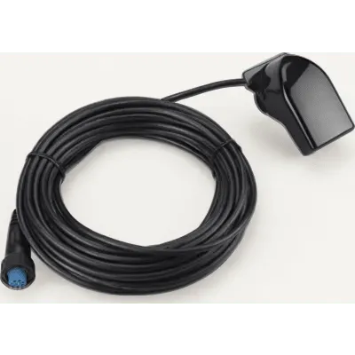 Transductor de Montaje en Espejo / Doble Haz 77/200 kHz / 500 W / Profundidad 579 m (1,900 ft) / Sensor de Temperatura / Ángulo 0-70°