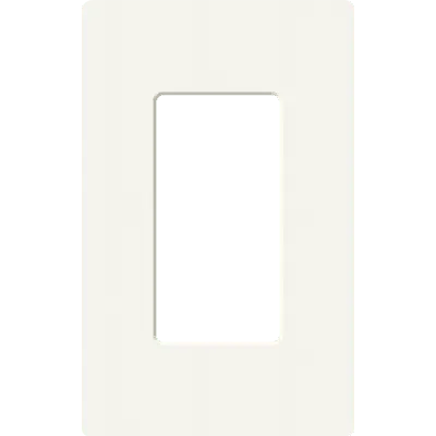 Placa de pared sin tornillos visibles de 1 espacio (1 gang), acabado satinado color Snow, para atenuadores y controles Lutron de apertura estilo designer
