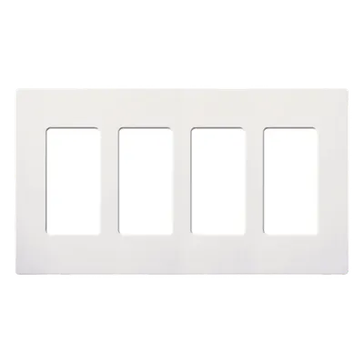 Placa de pared Lutron SC-4-SW de 4 espacios, acabado Snow