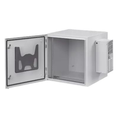 Gabinete Industrial de Pared / 12 UR / Acero Calibre 14 / NEMA 4/12 / IP66 / Aire Acondicionado 800 BTU / Puerta Sólida / 24 x 24 x 24 pulgadas