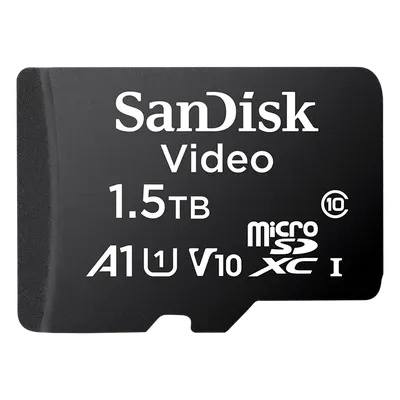 Memoria microSD / 1.5TB (1500 GB) / Alta Resistencia / Videovigilancia 24/7 / Clase 10 / UHS-I / -25°C a 85°C / 768 TBW