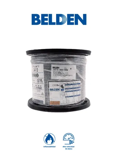 Cable de red Belden 24120081000 Cat 6+ UTP gris de 305 m