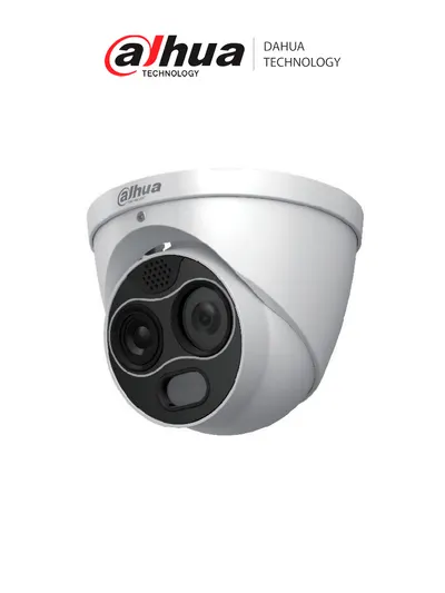 DAHUA DHI-TPC-DF1241-B2F2-DW-S2 Mini cámara Eyeball híbrida IP térmica/ 4 MP/ Eureka/ Funciones de IA / Detección de humo y llamas/ Canales visible y térmico/ PoE/ IP67