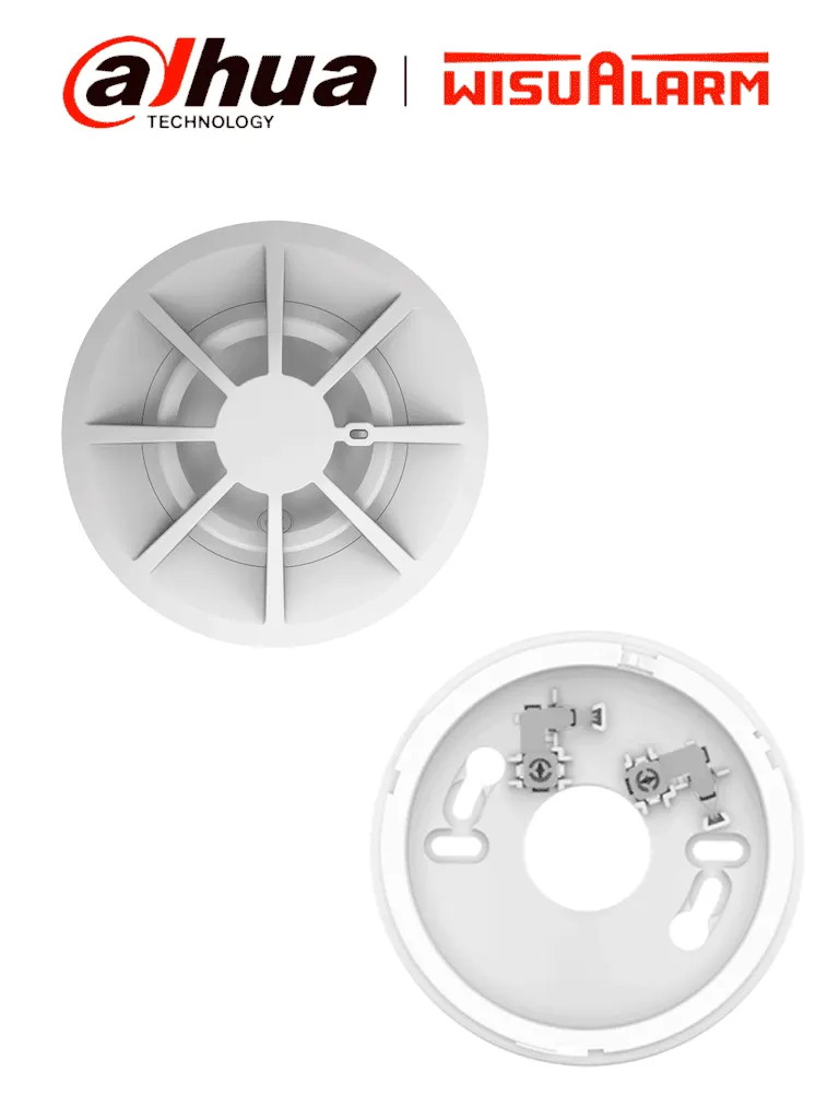 Detector de Calor Direccionable DAHUA DHI-HY-1310 con Base de Instalación