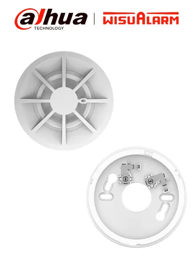 Detector de Calor Direccionable DAHUA DHI-HY-1310 con Base de Instalación