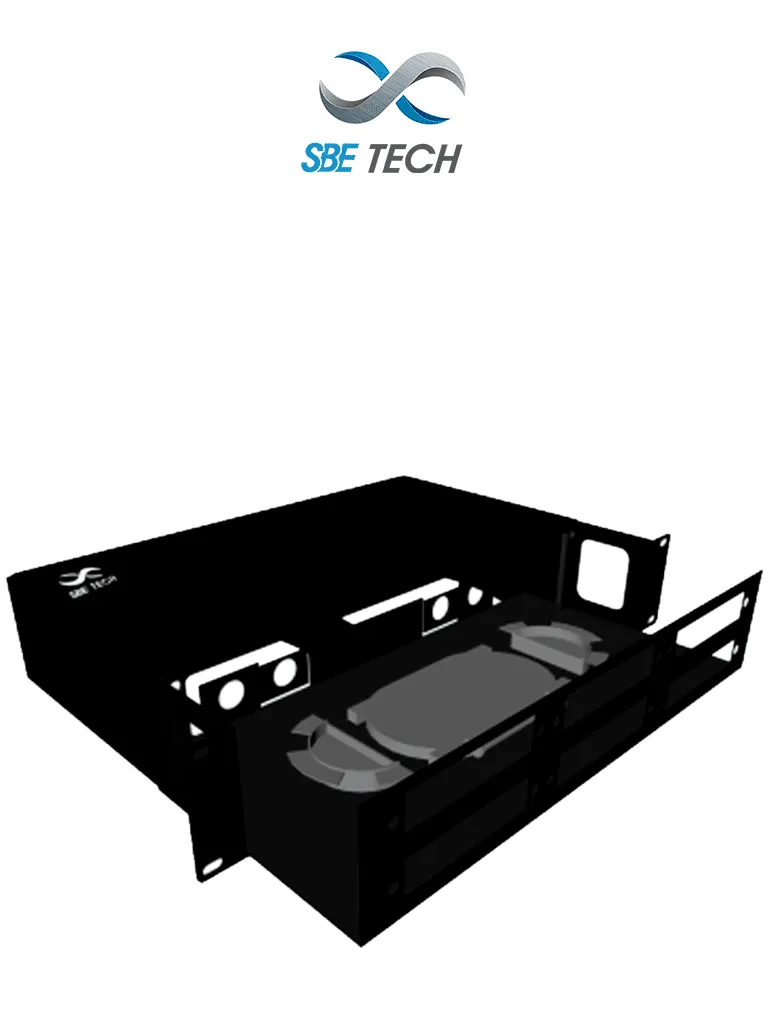 SBE TECH SBE-DFO36D - Distribuidor de Fibra Óptica Deslizable para 6 placas, hasta 36 fibras, 2 UR