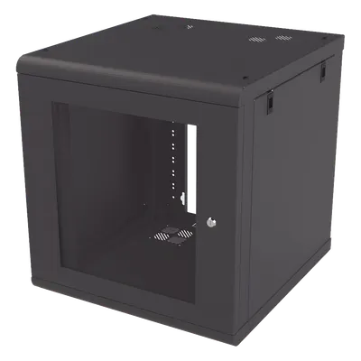 Gabinete de Pared 12U / 635 mm Profundidad (2.08 ft) / Acero Reforzado Calibre 18 / Puerta Cristal Templado / Capacidad 100 kg