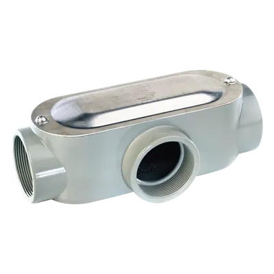 Caja de registro tipo T RAWELT OT-0087C de aluminio, para tubo de 3/4″