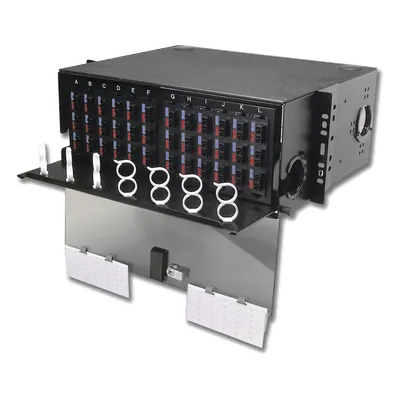 Panel de Conexión de Fibra Óptica (RIC3) Para Rack de 19in, Acepta 12 Placas Quick Pack, Hasta 288 Fibras, 4 UR