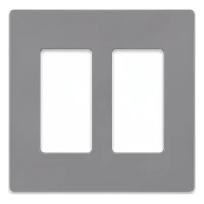 Placa de pared Lutron CW2GR para 2 dispositivos, acabado gris brillante