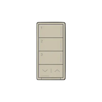 Botonera de pared Sunnata con 3 botones de escena y barra subir/bajar, retroiluminada, acabado Midnight, RadioRA 3 (RRSTHN3RLCY)