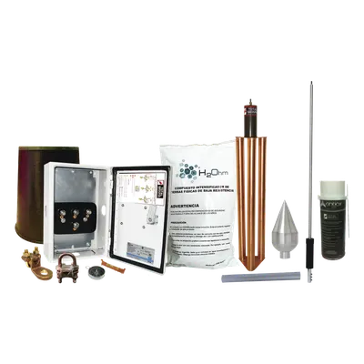 Kit de pararrayos TOTAL GROUND KIT-MASTER-01T con protección de 160 m