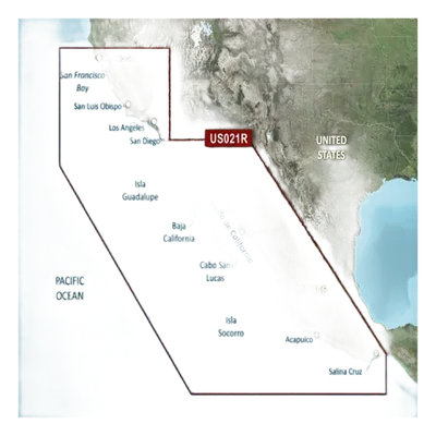 Mapa VUS021R US, Mendocino, Salina Cruz y costas mexicanas.