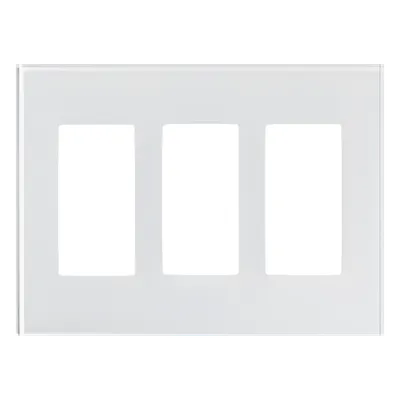Placa de cristal / 3 espacios / 163.6 x 120.1 mm / cristal termorreforzado con laminado / sin tornillos visibles / apertura Designer / blanco CWH