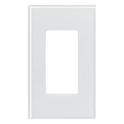 Placa de cristal / 1 espacio / 71.6 x 120.1 mm / cristal termorreforzado con laminado / sin tornillos visibles / apertura Designer / blanco CWH
