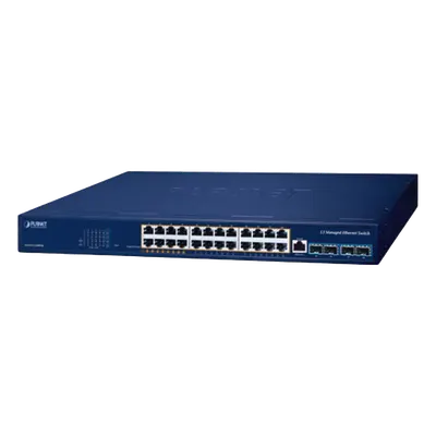 Switch PoE administrable PLANET GS-6311-24HP4X con 24 puertos y 4 SFP+
