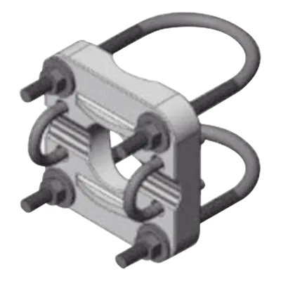 Montaje para antenas direccionales / Doble abrazadera / Mástil 0.5' a 0.84' OD / Antena 1.25' a 2.4' OD / 4' de longitud / 2 lbs
