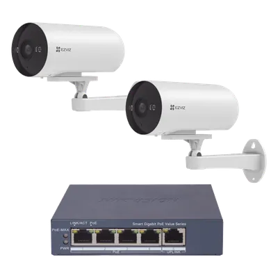 Kit de videovigilancia EZVIZ CS-H5 con 2 cámaras 3MP y PoE