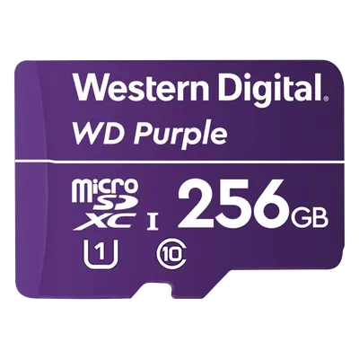 Memoria microSD de 256 GB PURPLE, Especializada Para Videovigilancia, 10 VECES MAYOR DURACIÓN, 3 AÑOS DE GARANTIA