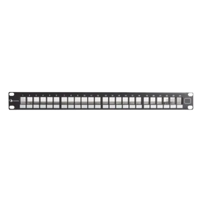 Patch Panel / Keystone UTP / 24 Puertos / Plano / 1UR / Acero 18 Gauge / -10 a 60°C