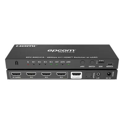 Switch HDMI EPCOM PROAUDIO EPC-SWC41A para conectar cuatro fuentes