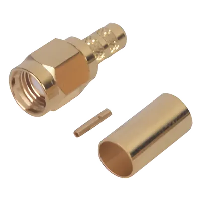 Conector SMA macho inverso RF Industries RP-3000-1C1 para cable RG-142/U