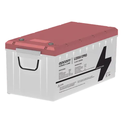 Batería de Litio LiFePO4 Ciclo Profundo / 12.8 Vcc / 200 Ah / Descarga Máxima 200 A / Solar y Marina