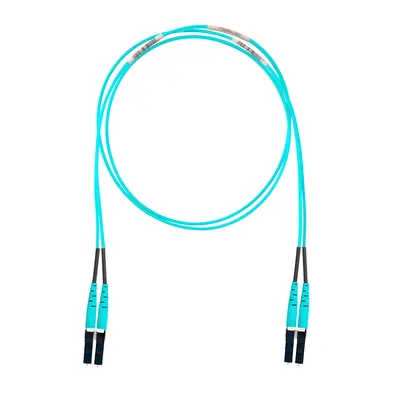 Jumper de Fibra Óptica / OM4 50/125 / LC-LC Dúplex / OFNR Riser / 8 m (26.25 pies) / Aqua