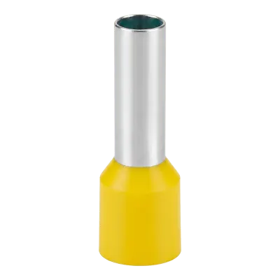 Conector Ferrule / 10 AWG (6 mm²) / Latón Estañado / Aislamiento PVC Amarillo / 25 Piezas