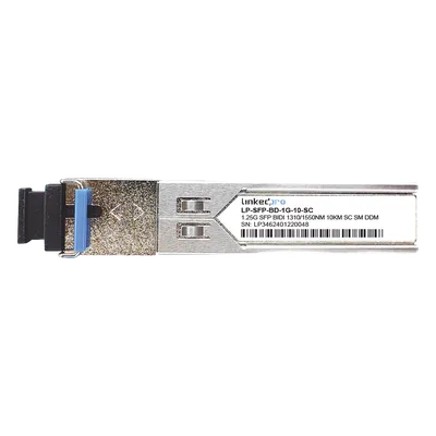 Transceptor SFP Bidireccional / 1.25 Gbps / Monomodo 10 km (6.2 mi) / 1310 & 1550 nm / Conector SC/UPC Simplex / Hot-Pluggable / DDM / 2 Piezas