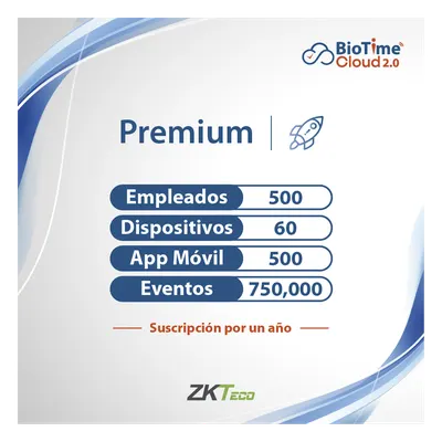 Licencia de Software / Plataforma en la Nube / 500 Usuarios / 60 Dispositivos / Cifrado AES-256 / Licencia Anual