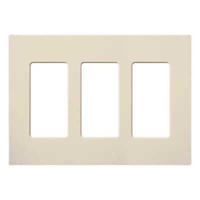 Placa de pared Claro / 3 espacios / 16.7 cm de ancho / sin tornillos visibles / apertura estilo Designer / almendra claro brillante