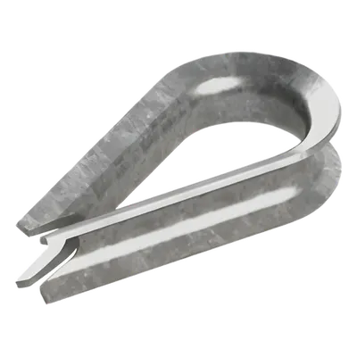 Guardacabo/Cuello/Rozadera para cable de 3/16". Fabricado de Acero Acabado Galvanizado