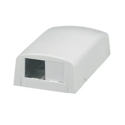 Caja de Montaje en Superficie / 2 Espacios Mini-Com / 2 Puertos / ABS / 1.95 x 1.06 x 3.65 pulgadas
