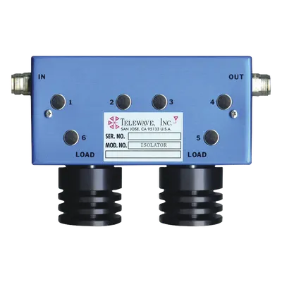 Aislador Doble / 400-512 MHz / 70 dB Aislamiento / ±5 MHz Ajustable / 150W / N Hembras / 50 Ω / 0.54 x 0.38 x 0.16 ft