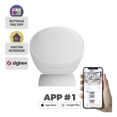 Sensor de Movimiento PIR / Inmunidad para Mascotas / Zigbee 3.0 / Alcance 7 m (23 ft) / Batería 3 Años / Ángulo 360°