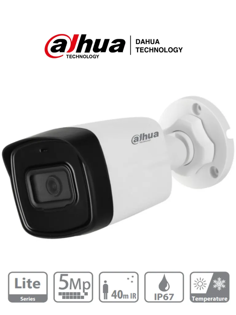 Cámara bullet DAHUA DH-HAC-HFW1500TLN-0280B-S2 de 5 MP