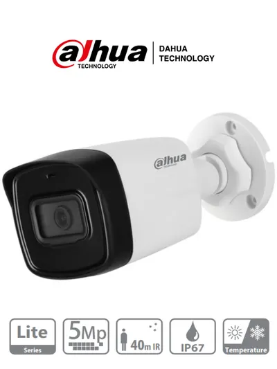 Cámara bullet DAHUA DH-HAC-HFW1500TLN-0280B-S2 de 5 MP