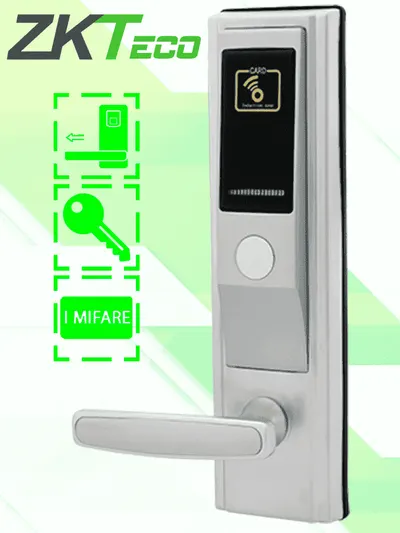 Cerradura para hotel ZKTeco LH3600-L con tarjeta Mifare y apertura izquierda