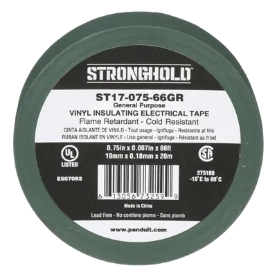 Cinta aislante PANDUIT ST17-075-66GR verde para instalaciones eléctricas