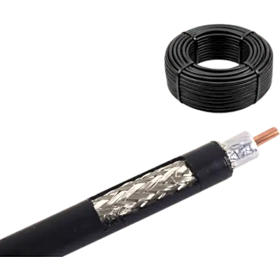 Rollo de 50 metros de Cable Coaxial Tipo RG-8 LMR400 de Baja Pérdida, 50 Ohms